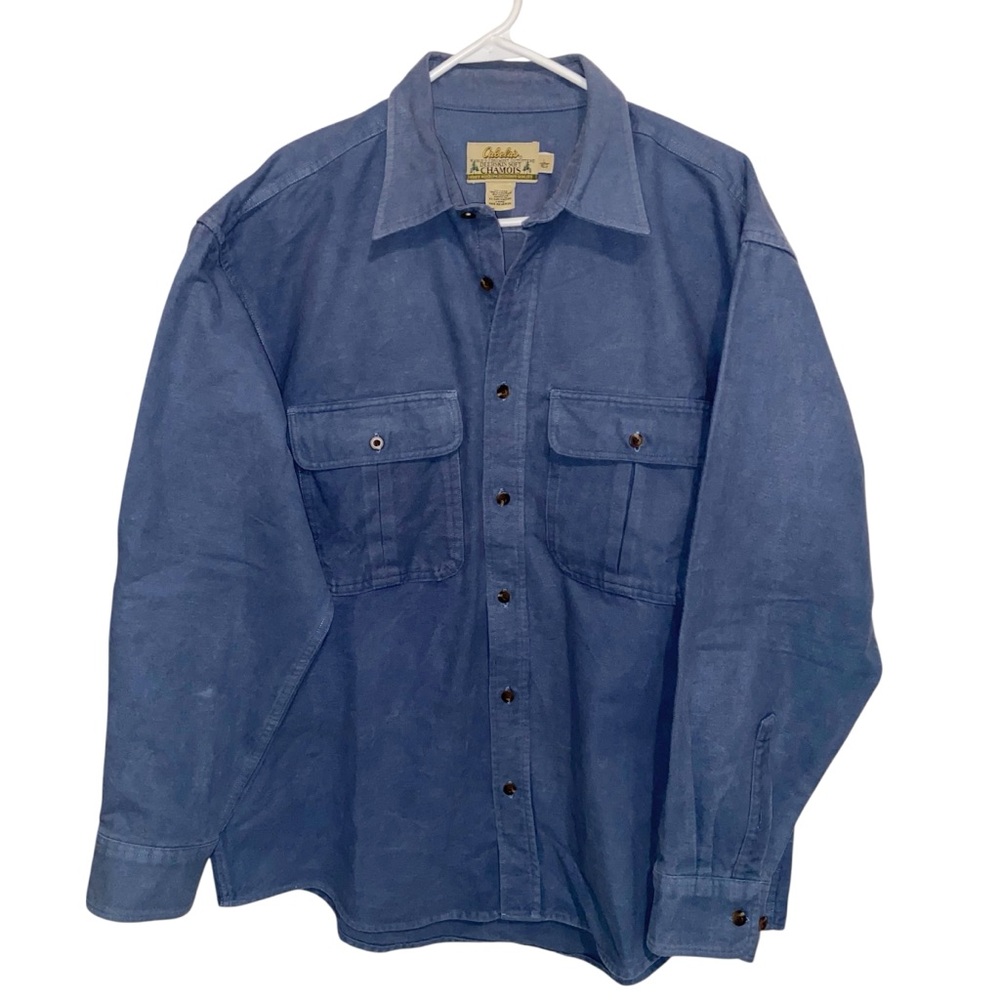 Cabelas Shirt Mens Large Deerskin Soft Chamois Heavyweight Flannel Outdoor Work